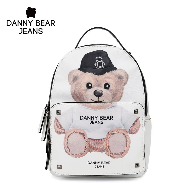 丹尼熊可爱休闲简约男女印花双肩包 丹尼熊箱包双肩背包