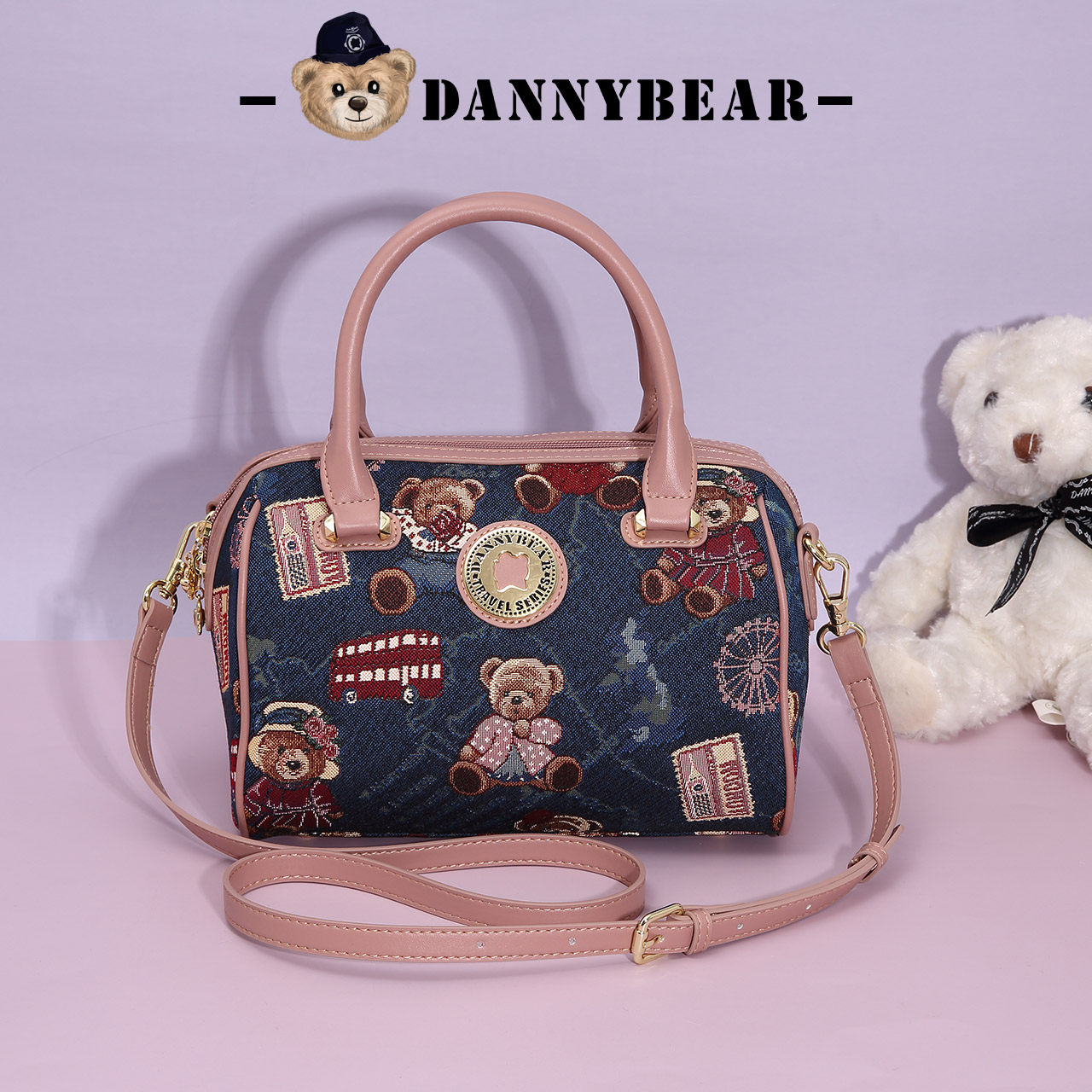 丹尼熊波士顿包休闲小熊学院风布包 丹尼熊箱包女士包袋