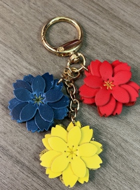 头层牛皮真皮手工制作花朵挂件荷花串串莲花串手工制作