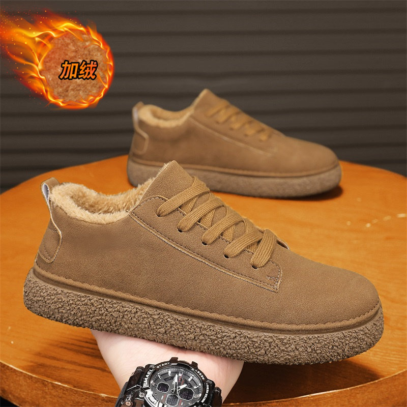 男鞋冬季加绒保暖二棉鞋男士翻毛皮鞋百搭休闲板鞋开车软底豆豆鞋,淘宝优惠券,粉丝福利购,淘宝优惠卷