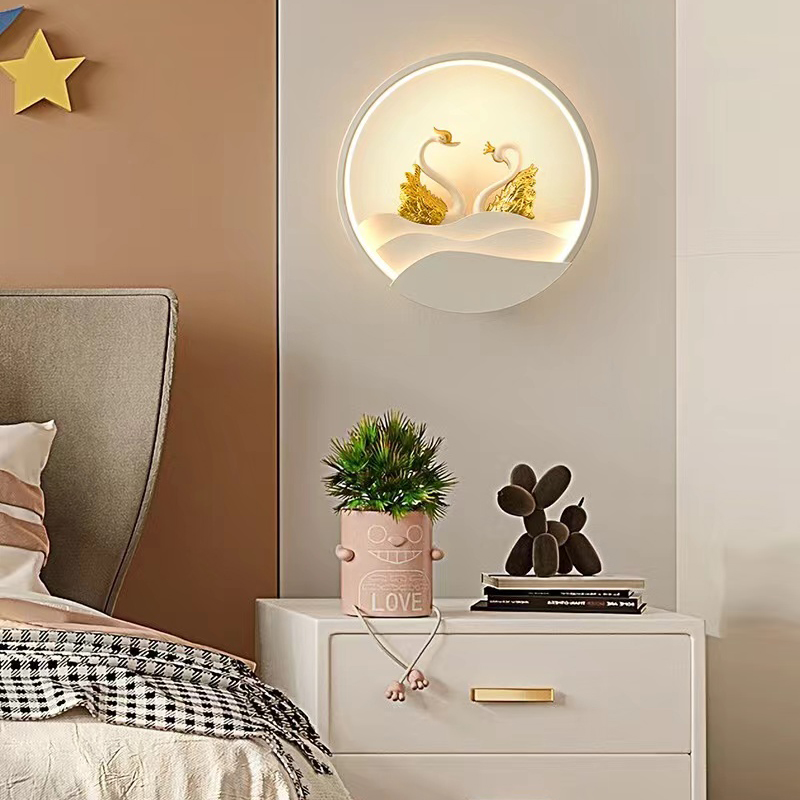 奶油风2025新款壁灯床头灯简约现代创意过道楼梯间墙壁儿童房灯具 - 图2