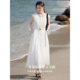 XWI Xinwei seaside resort style modal sleeveless dress women's summer waist slimming white skirt