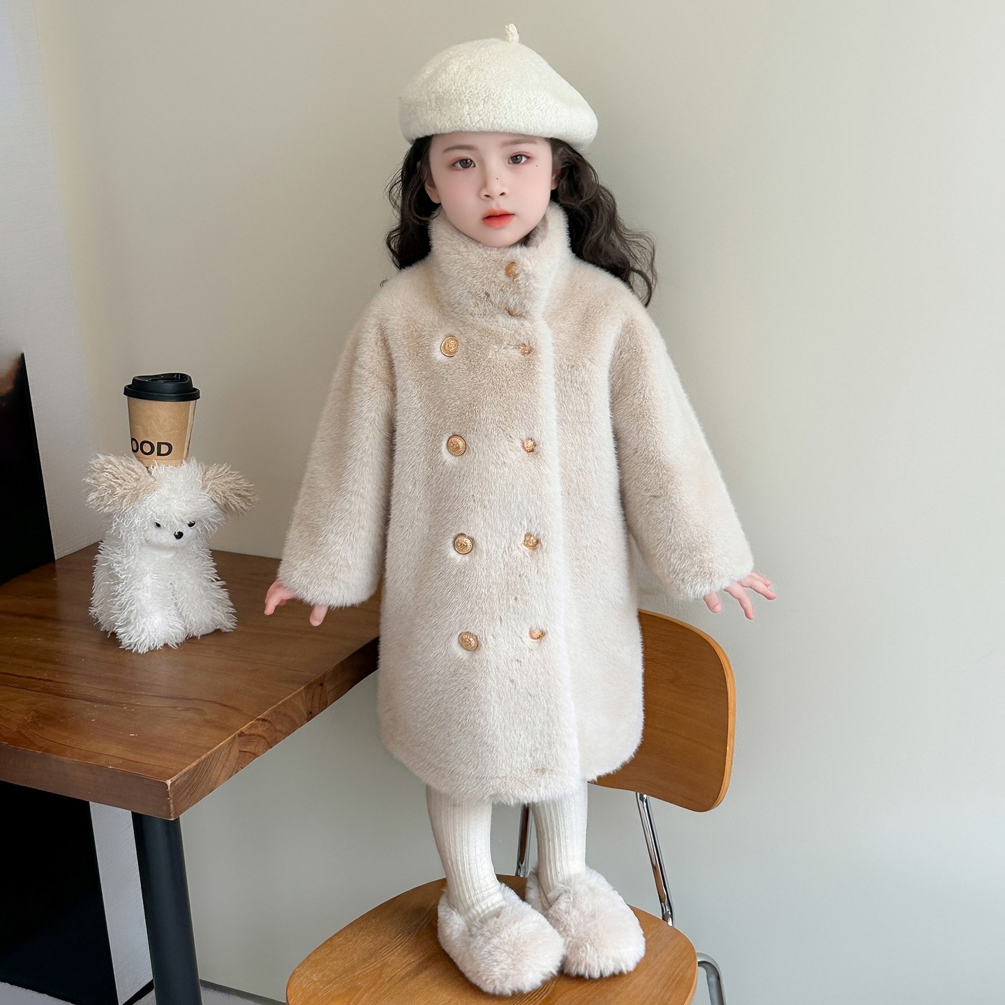 女童外套2025秋冬季新款皮毛一体时髦儿童加厚洋气女宝宝冬装上衣,淘宝优惠券,粉丝福利购,淘宝优惠卷
