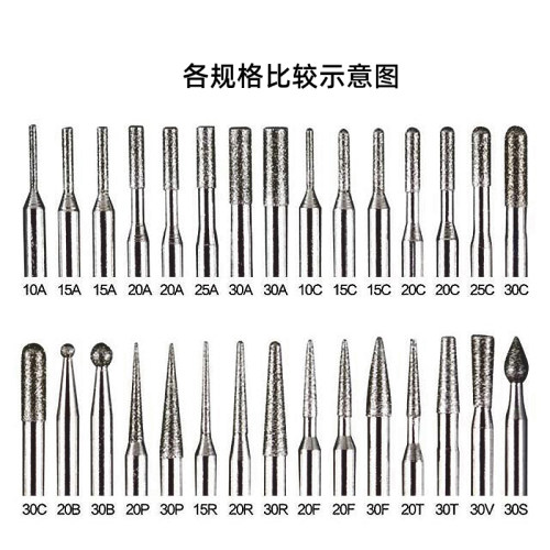 一品金刚石打磨头3mm合金磨棒玉石雕刻气动风磨笔电磨机抛光磨针 - 图2