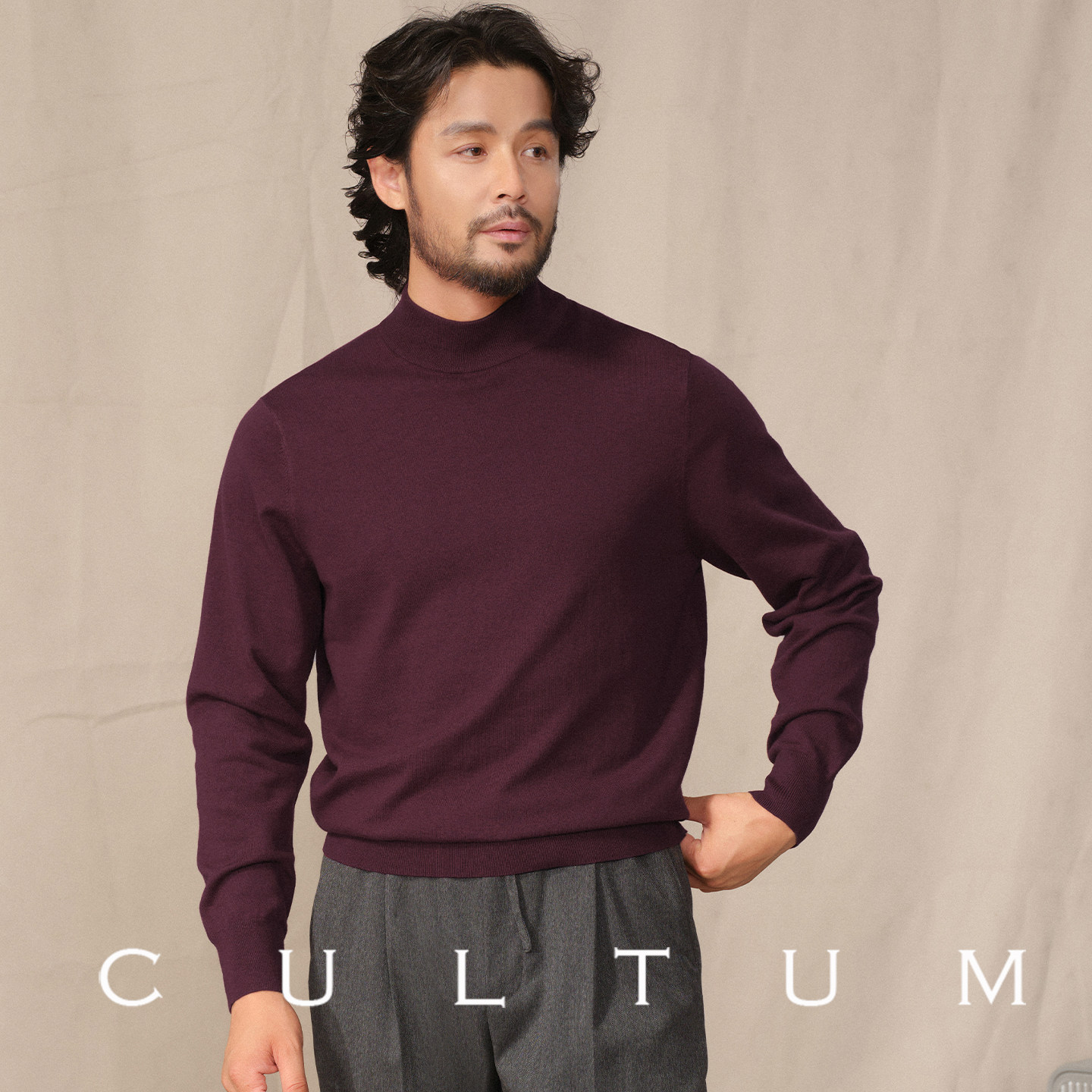 【山羊绒保暖亲肤】CULTUM秋冬针织衫半高领毛衣男内搭长袖打底衫,淘宝优惠券,粉丝福利购,淘宝优惠卷