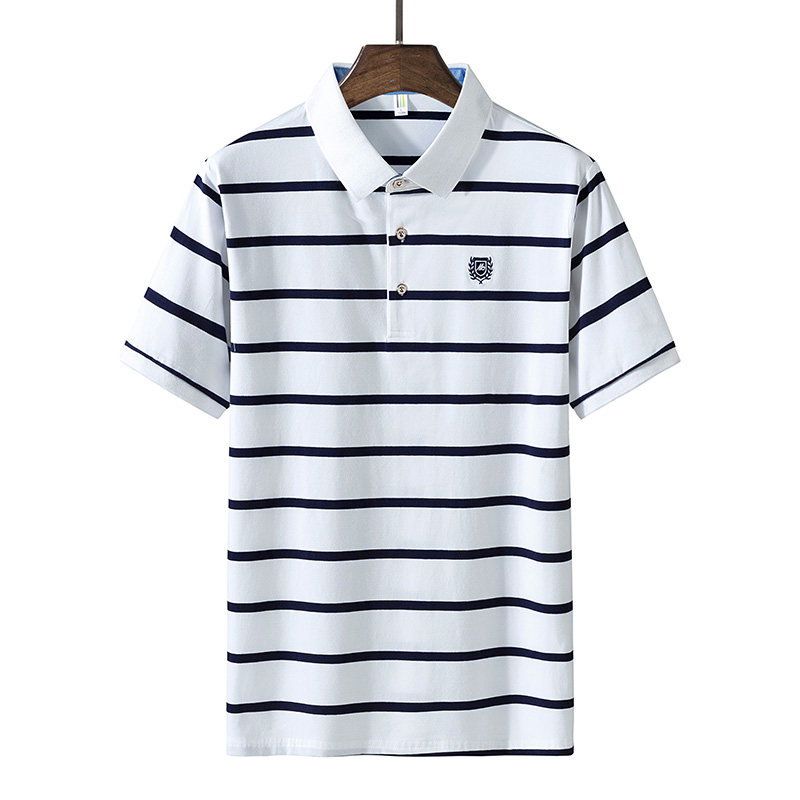 短袖男中年纯棉夏装套装翻领polo衫 百鸿服饰T恤