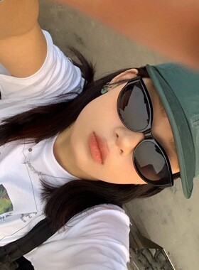 猫眼墨镜复古男女2022网红凹造型拍照时尚防紫外线简约偏光太阳镜