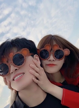情侣个性风沙雕派对少女搞怪眼镜