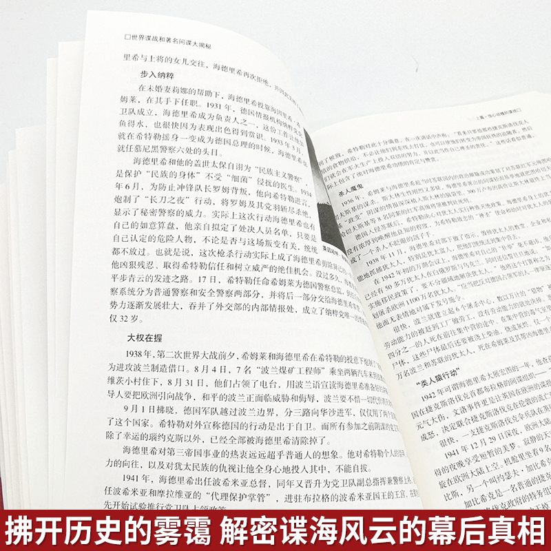 正版 精装 世界谍战和著名间谍大揭秘 插图版中日战争一战二战谍战小说 政治军事情报组间谍世界军事战争小说历史类书籍 - 图2