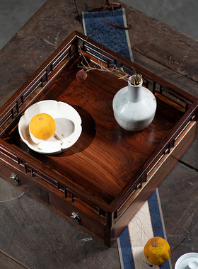 大红酸枝水果创意中式风托盘