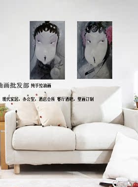新中式风人物手绘油画
