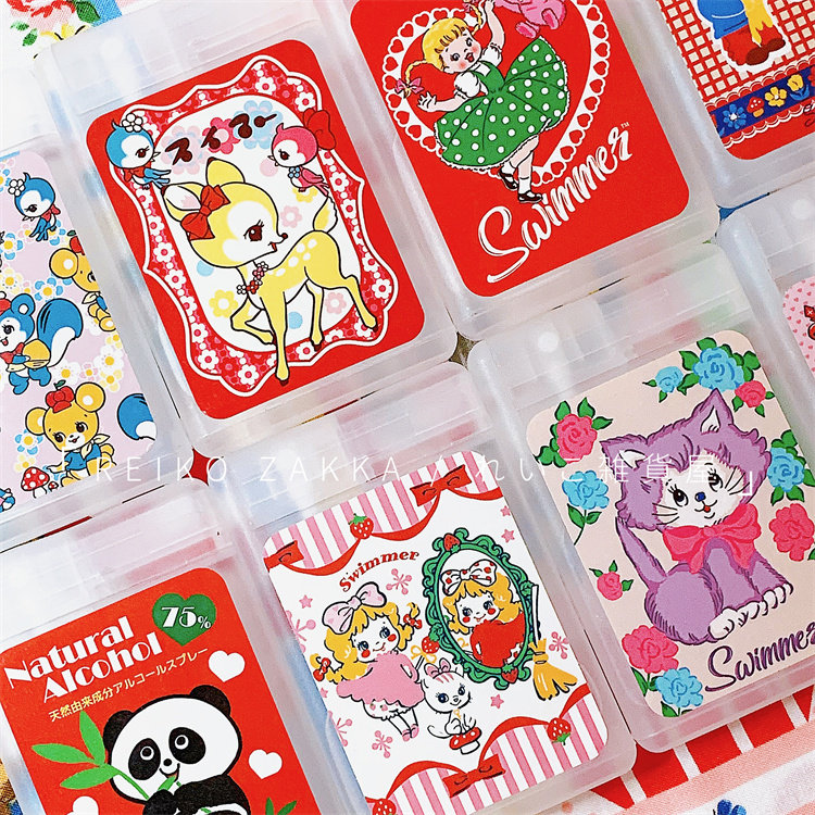 现货 日本swimmer昭和复古图案卡片式手部75%酒精除菌喷雾25ml,淘宝优惠券,粉丝福利购,淘宝优惠卷