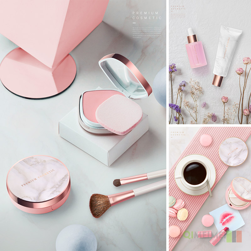 粉色化妆护肤品彩妆口红眼影淘宝店铺装修海报psd设计素材940810 - 图0