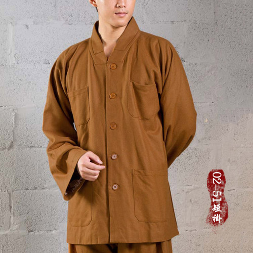 慈缘僧服长褂短褂加棉加厚冬季保暖羊毛禅修僧服男女出家师父套装 - 图3