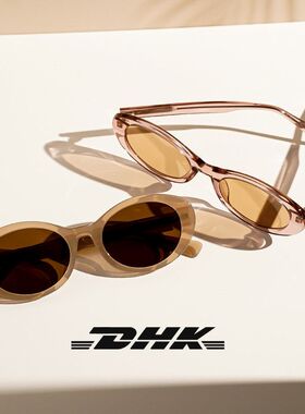 新款潮ins椭圆墨镜1033果冻色街