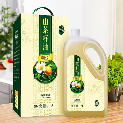 赣江纯山茶油食用油5L*4礼盒茶子油纯正山茶籽油江西农家茶树油 - 图0
