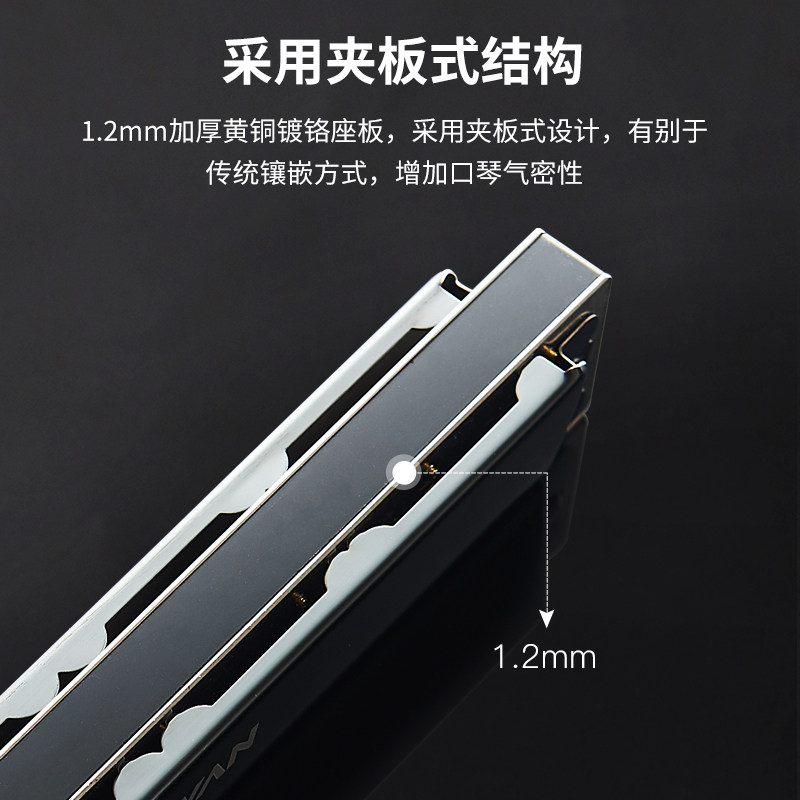 正品天鹅24孔复音c调初学者28口琴 天鹅口琴