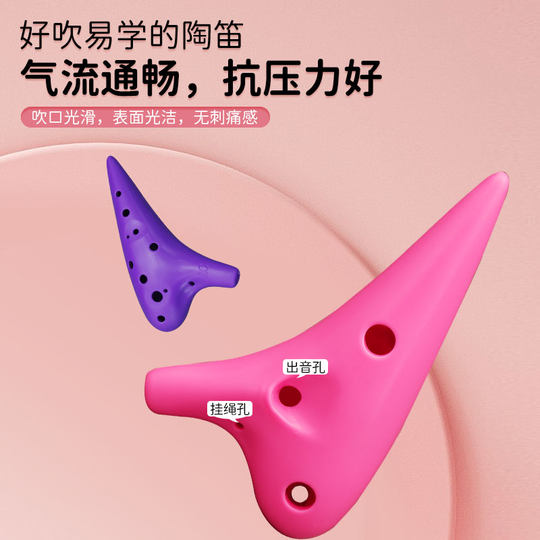 天鹅陶笛乐器12孔AC中音小学生儿童初学者十二树脂塑料专业调T02