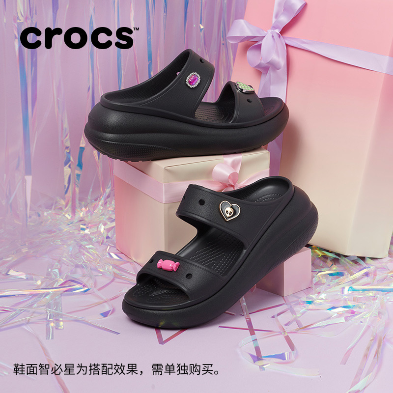 Crocs卡骆驰泡芙凉鞋洞洞鞋坡跟鞋户外厚底鞋女鞋|207670