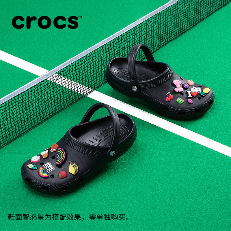 王俊凯同款Crocs卡骆驰洞洞鞋男沙滩鞋户外包头拖鞋女鞋|10001 - 图1