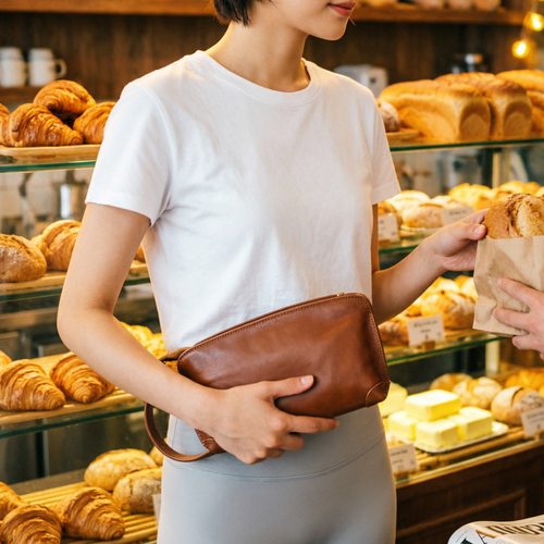 2026新款真皮手拿包女高级欧美时尚精致简约复古手包手挽包手机包 - 图0