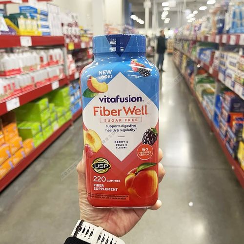 美国直邮Vitafusion fiber well无糖纤维素果蔬膳食水果软糖220粒 - 图1