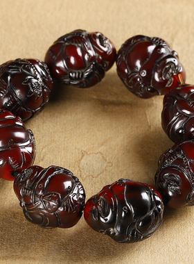 天然牦牛角弥勒佛手链108佛珠骨质手串女文玩情侣民族风