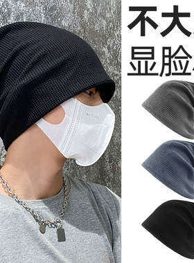 黑色帽子男士大头围新款包头帽