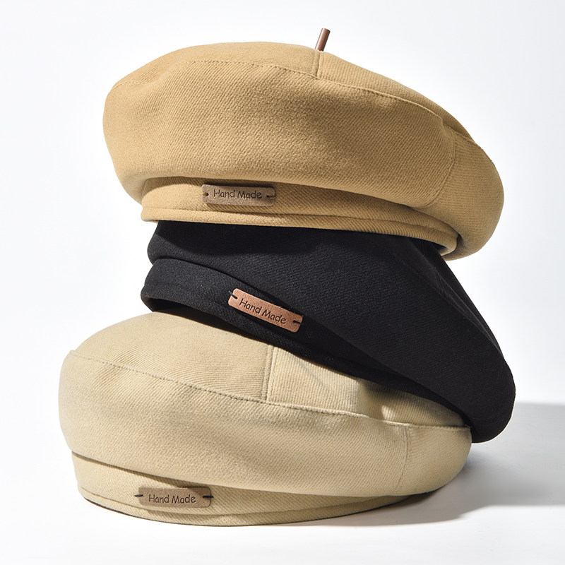 复古八角贝雷帽女2025新款显脸小大头围百搭画家帽子秋冬季高级感,淘宝优惠券,粉丝福利购,淘宝优惠卷