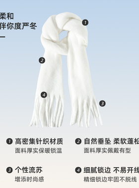 [蓝色围巾]秋冬季女韩系氛围感