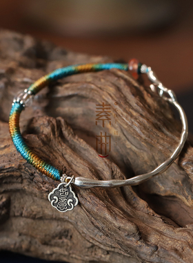 只此青绿素曲原创手链925银水晶