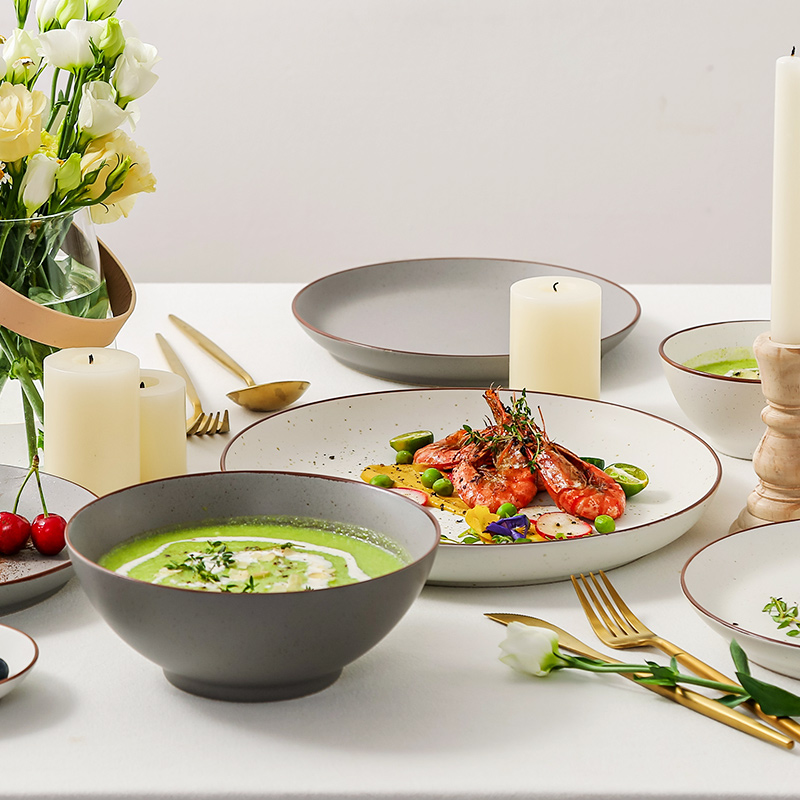 ijarl亿嘉碗盘子家用北欧陶瓷餐具简约2025新款饭碗沙拉碗大汤碗 - 图2
