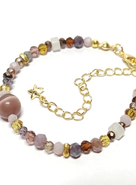 静的手作小店原创设计晶晶版原石手链手串成品