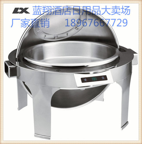 KINGO新款南洋精工牌可调温可视镀全钢圆形自助餐炉布菲炉6501 - 图1