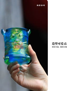 十二生肖虎年礼品琉璃老虎摆件烛台办公室客厅玄关摆设品