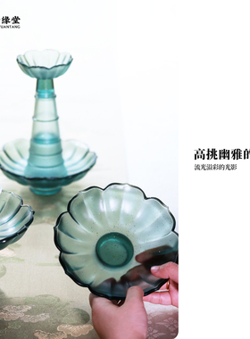 心缘堂烛台家居摆件高足莲心台