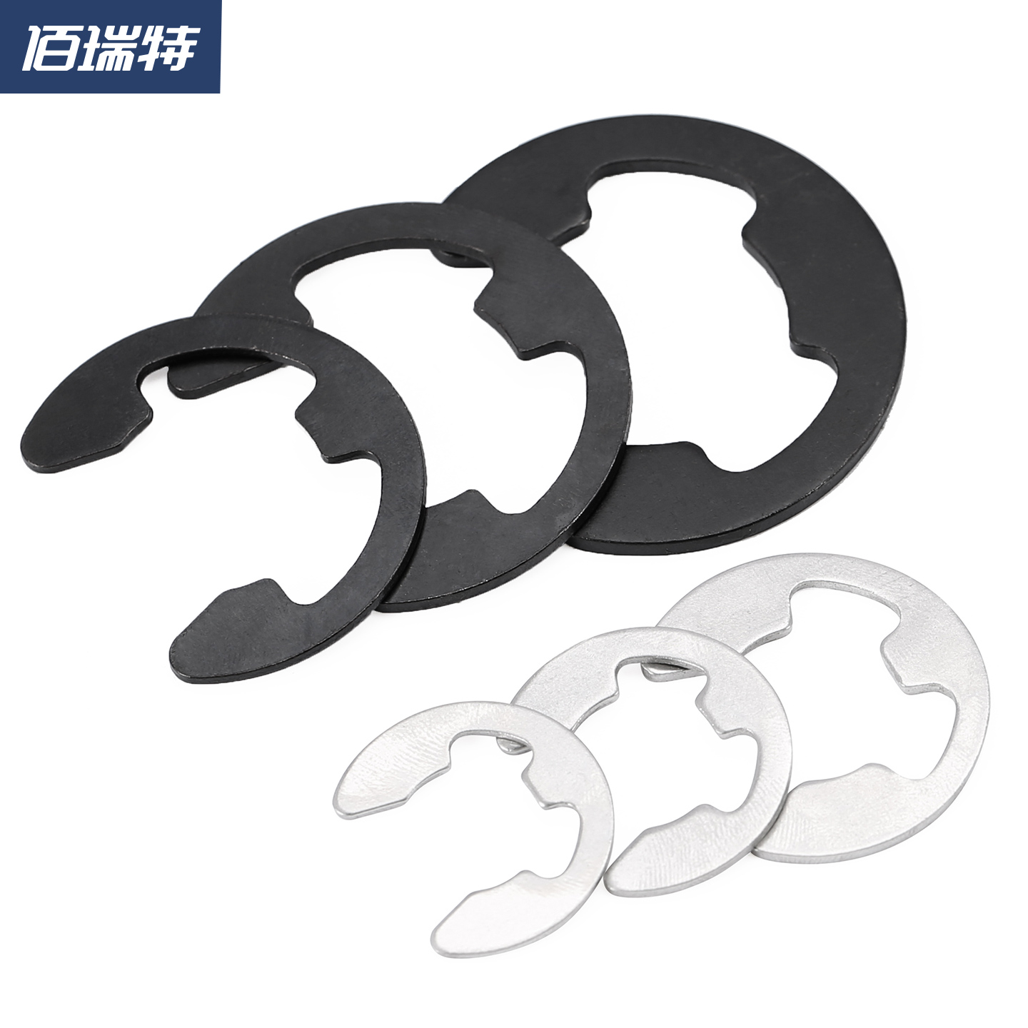 进口标准日标卡簧卡环e型挡圈开口e形卡扣垫片M1.2M2.5M3M4M5M6M8 - 图1