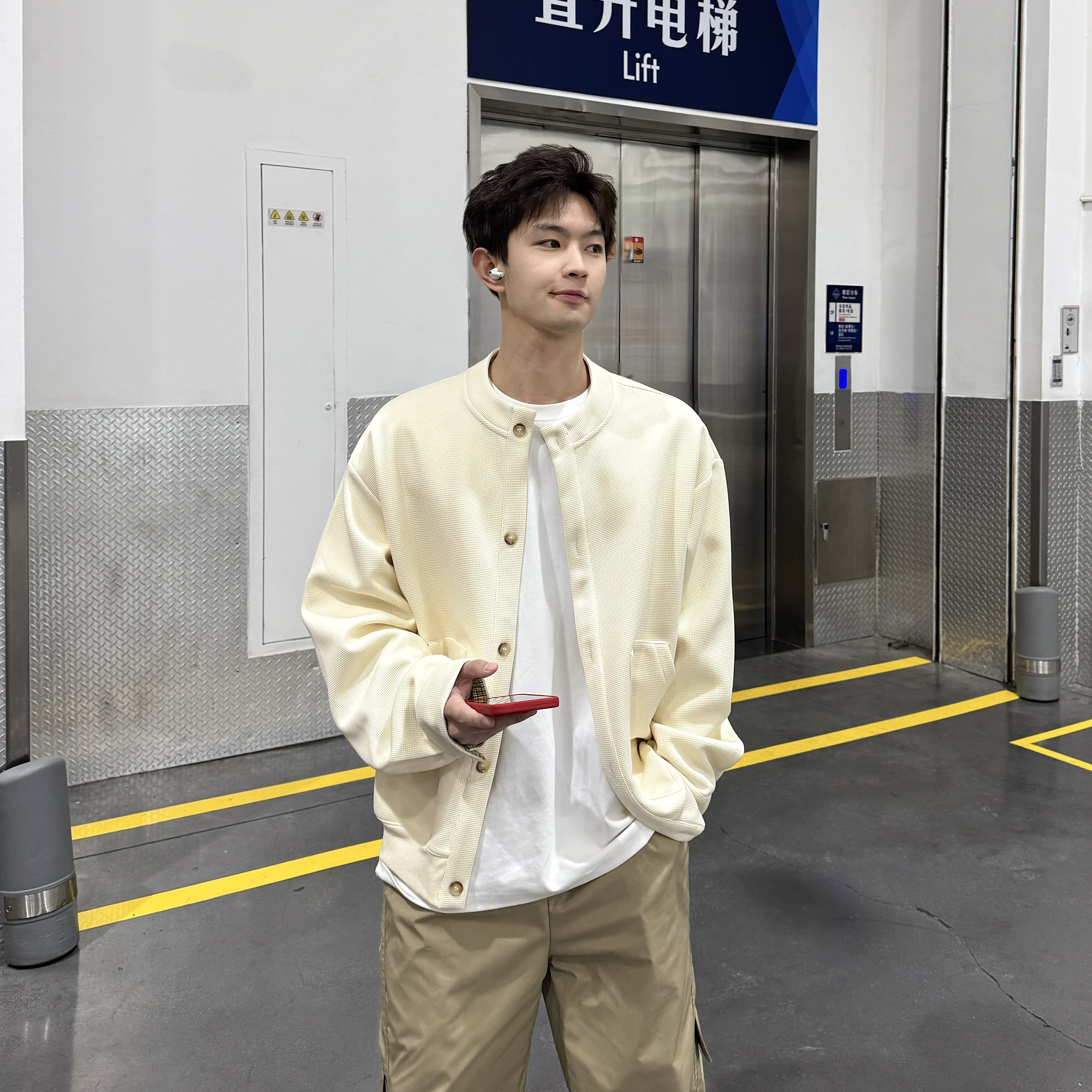 飞型记复古假两件华夫格卫衣男慵懒风撞色袖开衫宽松休闲灰色外套,淘宝优惠券,粉丝福利购,淘宝优惠卷