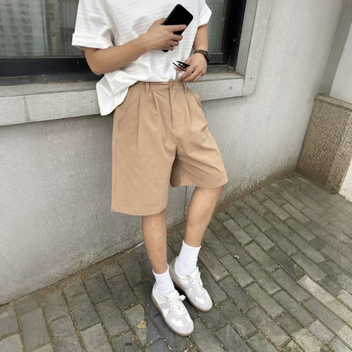 飞型记美式复古卡其色夏季短裤男夏季新款宽松百搭五分裤子潮 - 图0