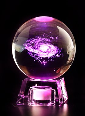 照片定制刻字发光3D水晶球