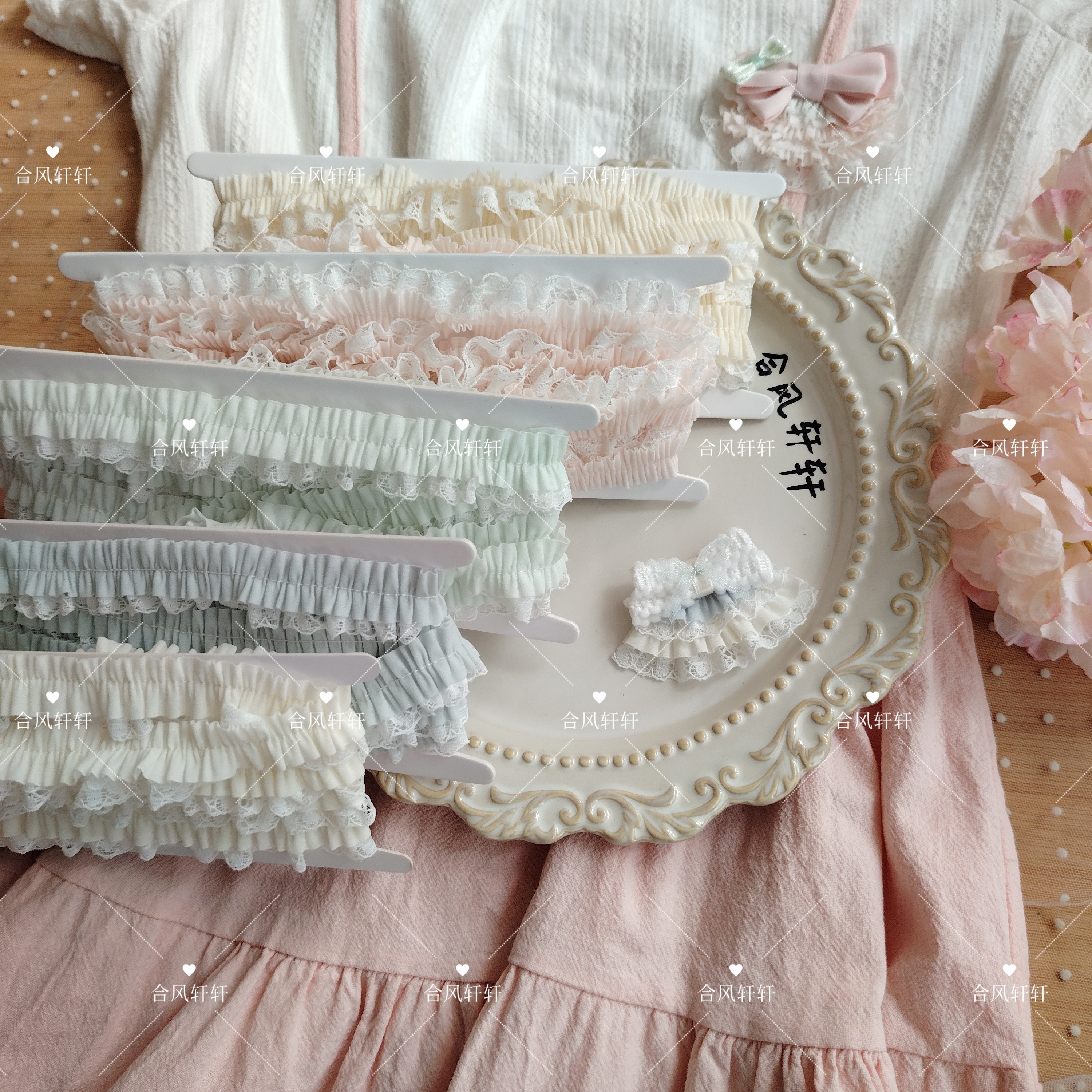 3分甜感清欢少女浅色双拼蕾丝木耳花边发夹BJD多层裙摆兜肠圈2.1,淘宝优惠券,粉丝福利购,淘宝优惠卷