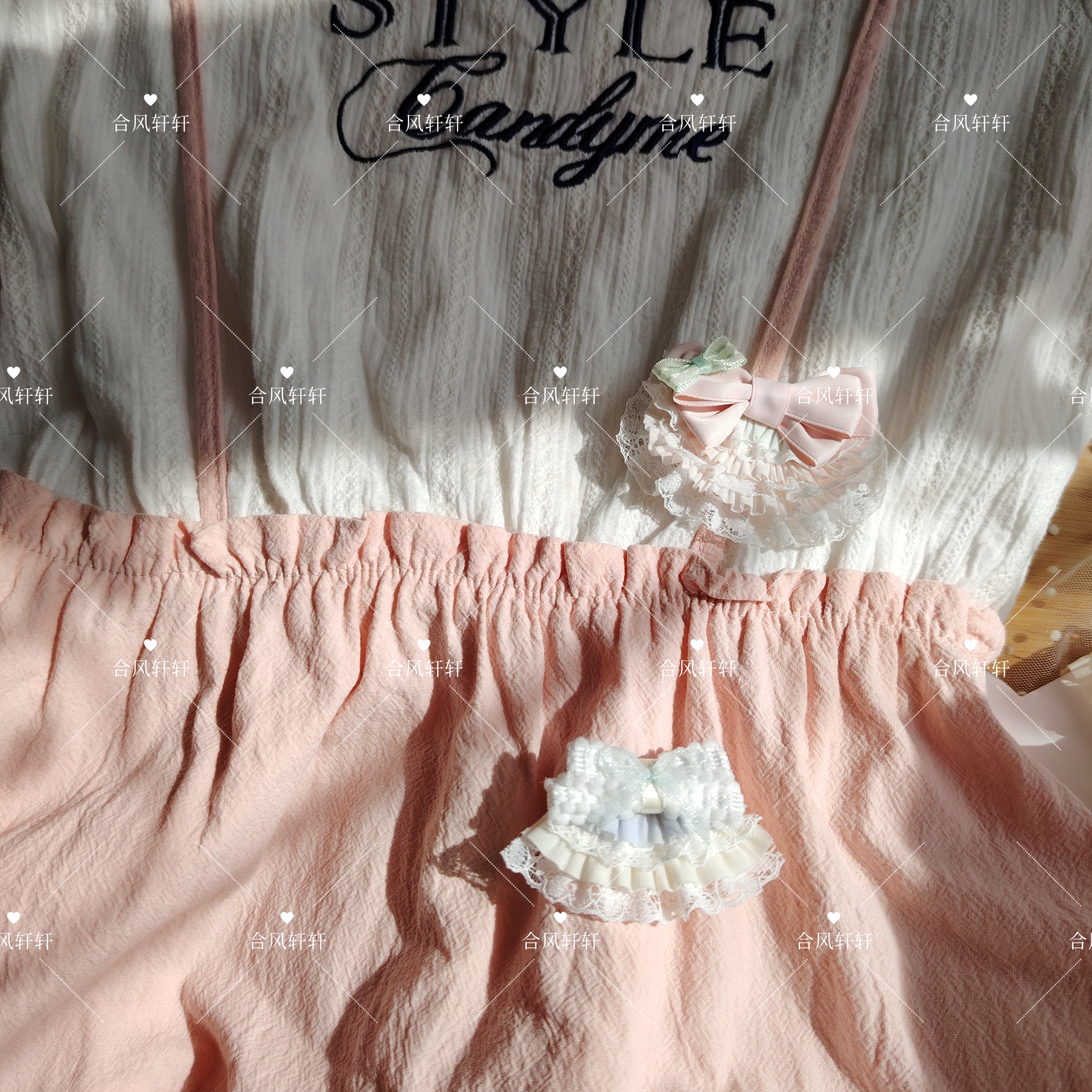 3分甜感清欢少女浅色双拼蕾丝木耳花边发夹BJD多层裙摆兜肠圈2.1,淘宝优惠券,粉丝福利购,淘宝优惠卷