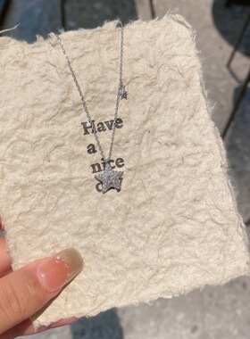 精致高级感五角星项链铜镀真金微镶锆石款锁骨链迷人时尚项链