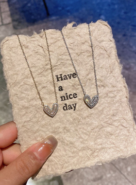 小众轻奢高级感爱心锁骨链女小众