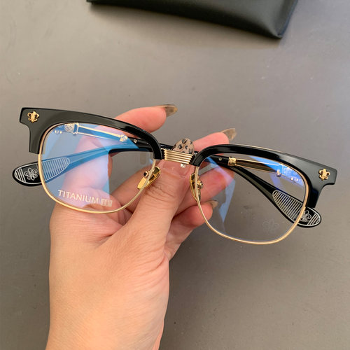 新品眉毛架眼镜框架关晓彤同款纯钛银饰超轻近视平光个性男女同款 - 图2