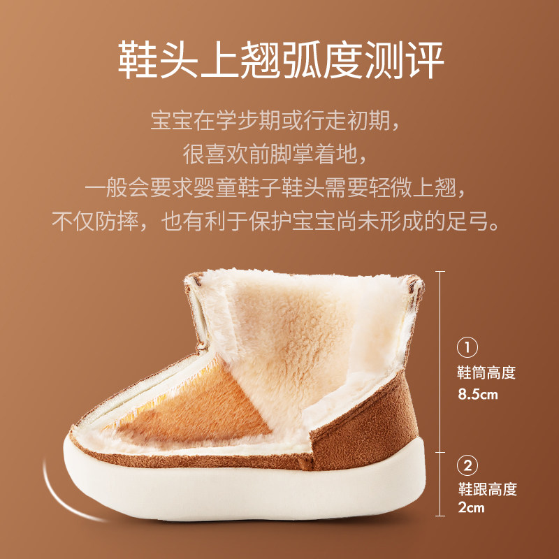 儿童雪地靴男童2025新款冬季加绒加厚棉鞋女童雪地棉宝宝保暖靴子,淘宝优惠券,粉丝福利购,淘宝优惠卷