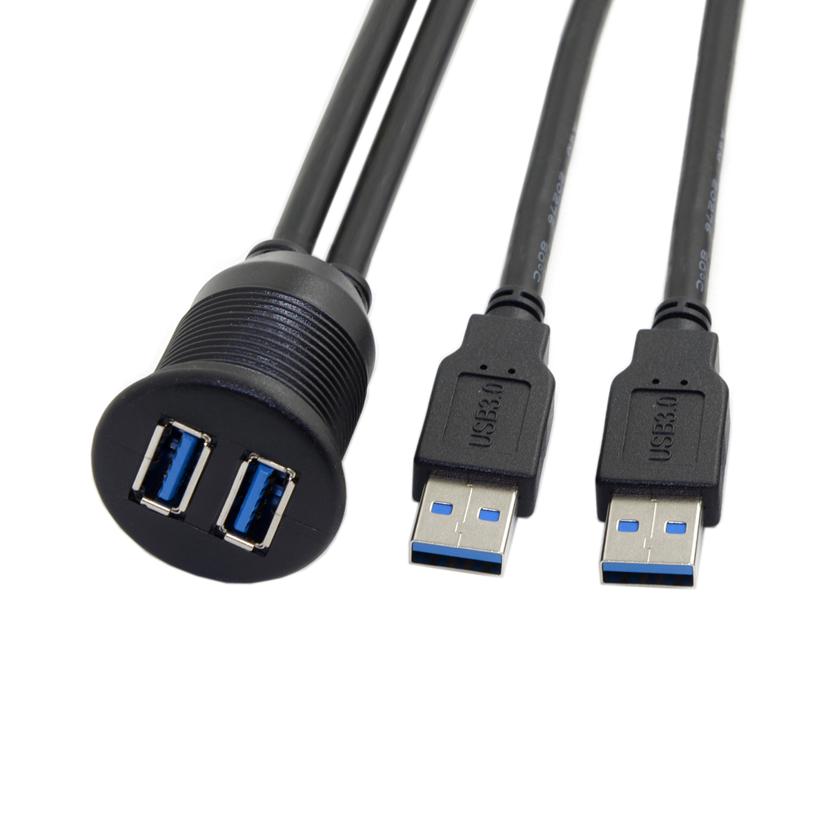 CY USB3.0 3.5MM车载USB2.0 HDMI 1.4二合一公对母延长线带防水盖 - 图0