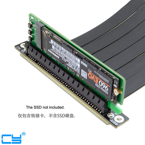 CY M.2 NVME SSD转PCI-E X4 16x转接卡 PCIE SATA转MSATA NGFF卡 - 图3