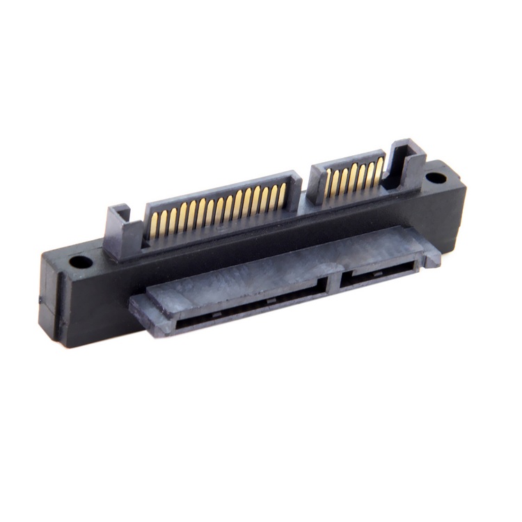 CY 90度上弯头SATA2.5 3.5硬盘转接头 直角7+15 22P公对母转接头