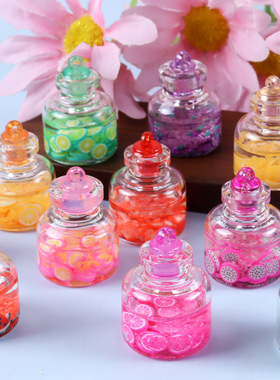 夜光大号水果亮片阿拉瓶 diy饰品配件手工奶油胶钥匙扣手机链挂件